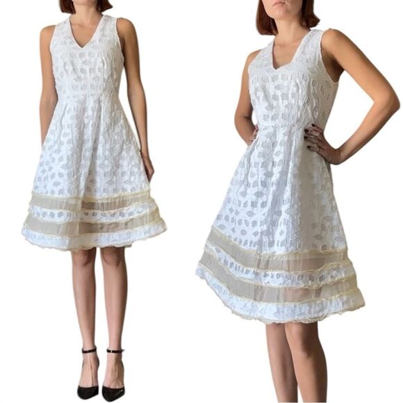 Jonathan Simkhai Midi White Dress Sleeveless Twill Size 2 - Picture 1 of 10